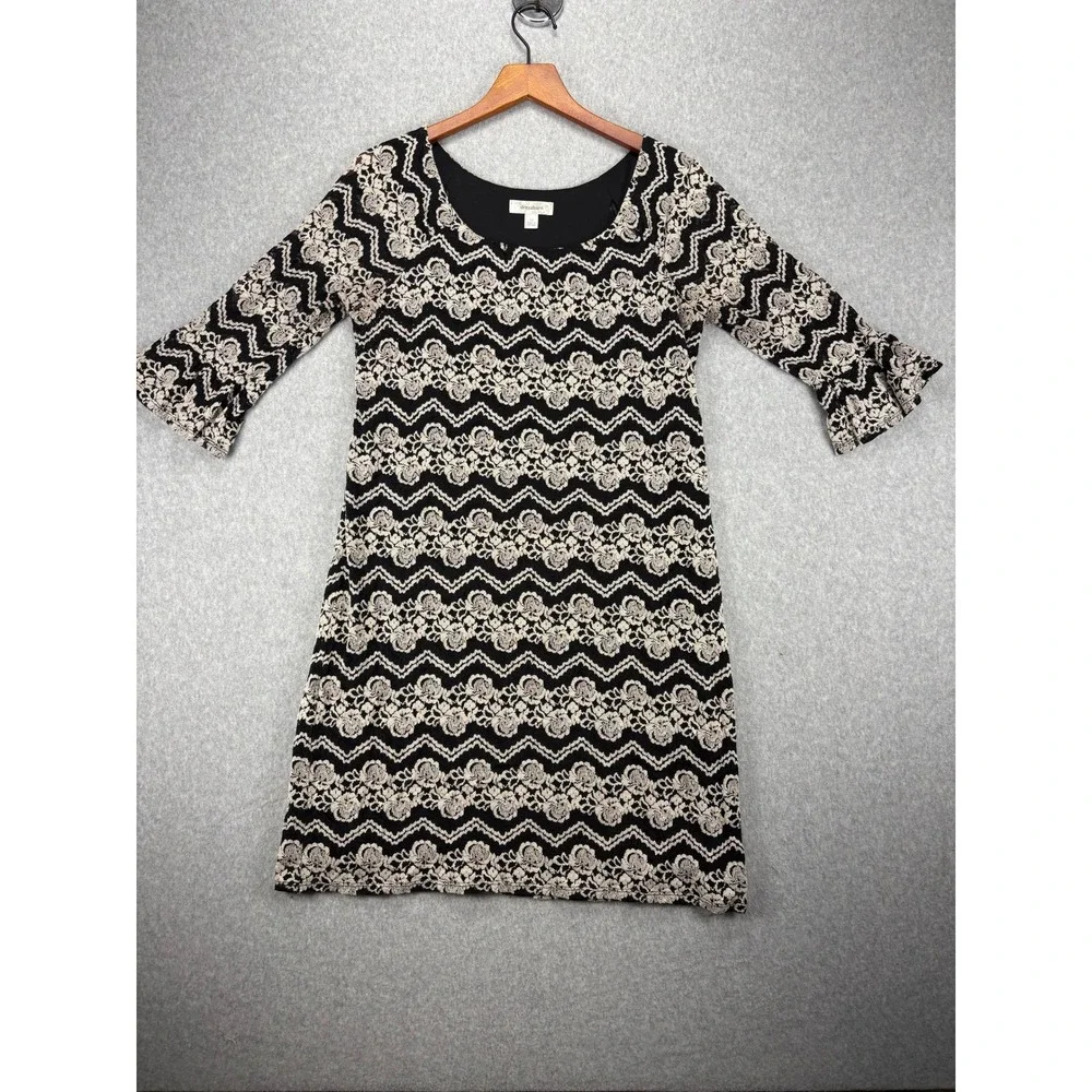 Romantic Lace Dark Femine Goth Boho Midi 3/4 Bell Sleeve Sz14 Figure flattering - Picture 1 of 9